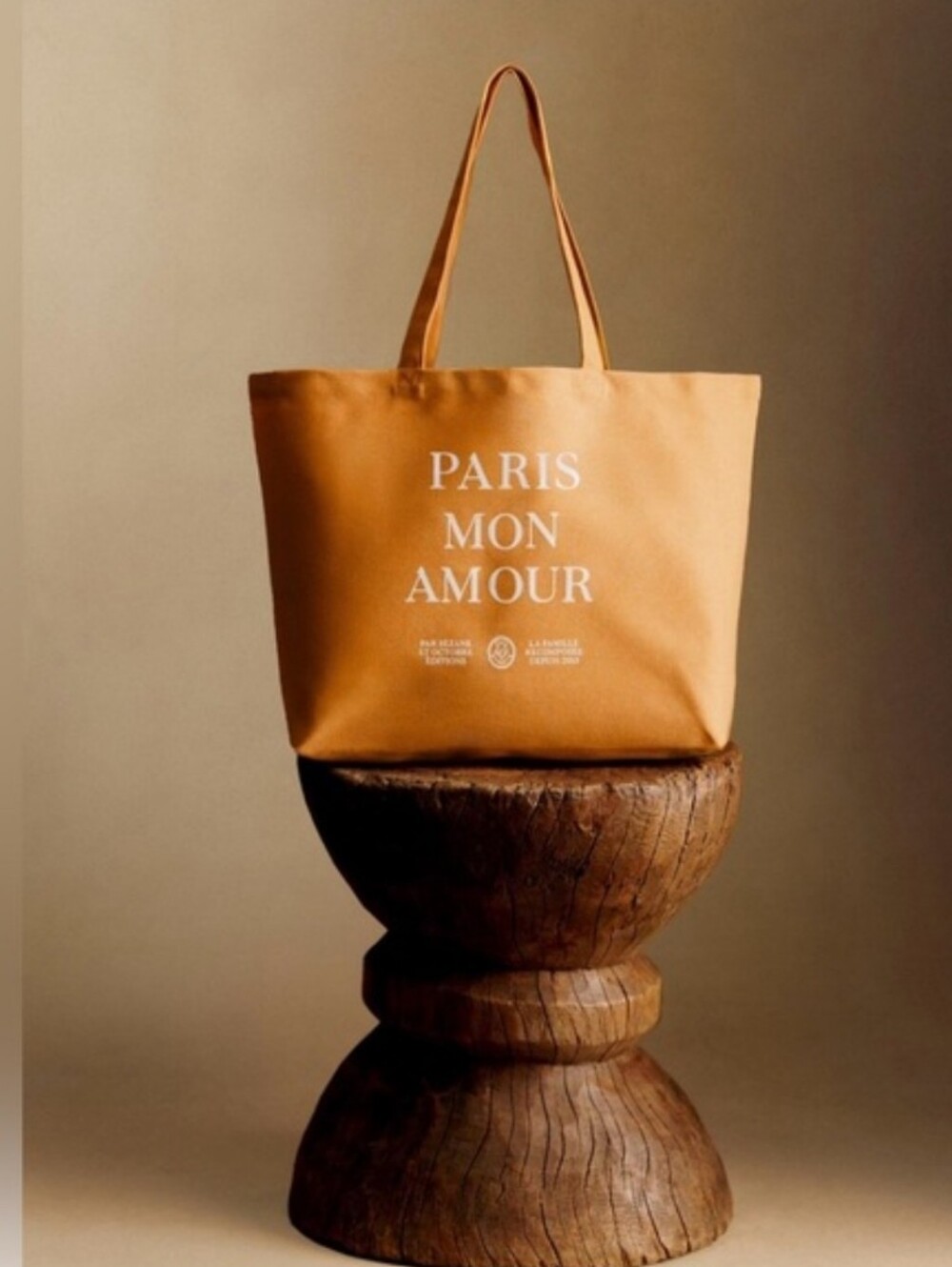 SEZANE PARIS MON AMOUR CANVAS TOTE BAG
